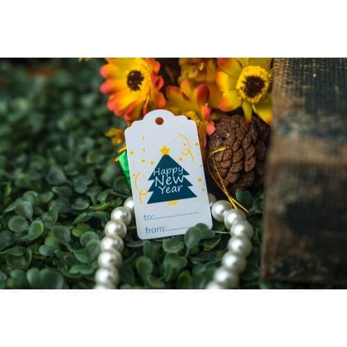 200 pcs 3.5x6.2cm paper label christmas tree candy favor tags New years gifts Label christmas tree Commodity label invitation
