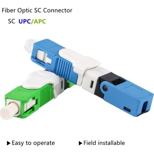 Free Shipping 200pcs/lot FTTH ESC250D SC APC and SC UPC Single-Mode Fiber Optic Quick Connector FTTH SM Optic Fast Connector