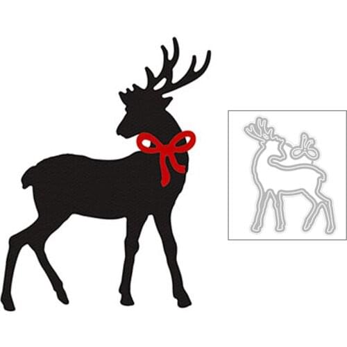 2020 New Christmas Animal Deer Elk Bow Silhouette Metal Cutting Dies For DIY Scrapbooking Greeting Card Paper Making no stamps
