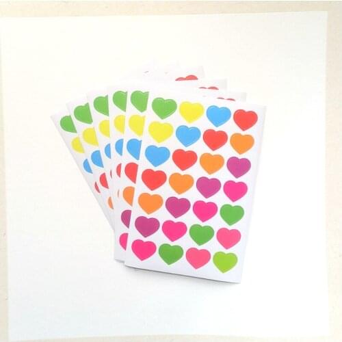 6pcs Lovely heart paper sticker diy photo album mobile decoration label sticker stationery diary sticker gift for kids