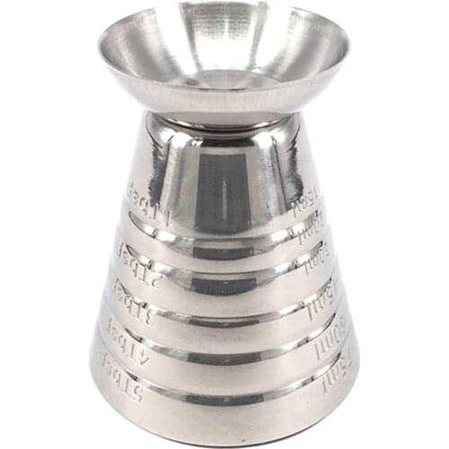 75ml 3 In 1 Stainless Steel Measuring Cup Cocktail Tools Bar Jigger Cup w/ml/oz Tbsp Measurement Unit for Bars Making