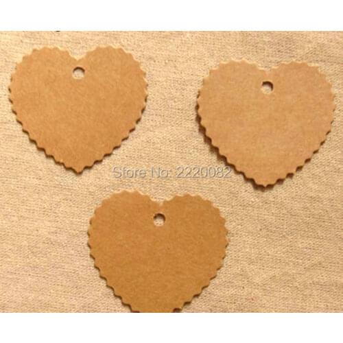 Free shipping in stock blank tag 350gsm craft paper 6x5.5cm 400 pcs a lot /craft paper card hang label/heart shape tags