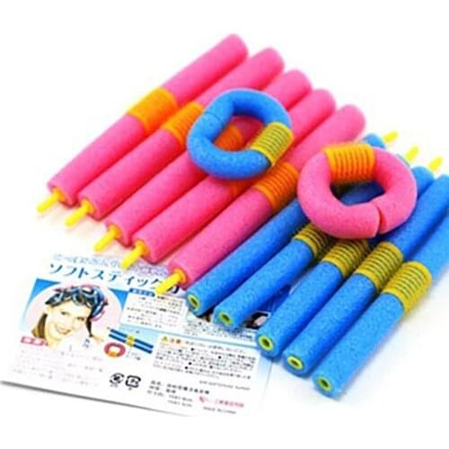 12pcs/set Sponge Hair Curler Roller Curling Hair Iron for DIY Hair Curlers Hairdressing Styling Tool 2 colors Hair Rollers