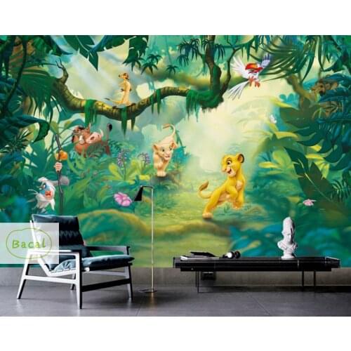 Bacal Custom large wallpaper 3D Nordic abstract cartoon animal wood Lovely background wall decor painting 3d wallpaper mural