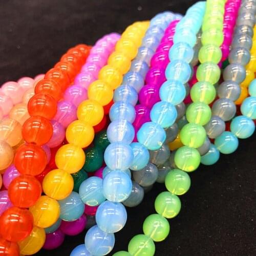 New 6/8/10mm Translucent Beads Jelly beads Fits for Handmade DIY Necklace Jewelry Making