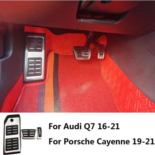 For Audi Q7 2016-2021 Porsche Cayenne 2019 2020 2021 Car Styling Pedal Covers Pads Brake Fuel Accelerator Footrest Pedals
