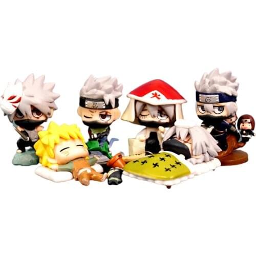 Naruto Shippuden Anime Figurine Action Figure Hatake Kakashi Figma Uzumaki Statue 4CM ABS Desktop Collection Car Decoration Toy