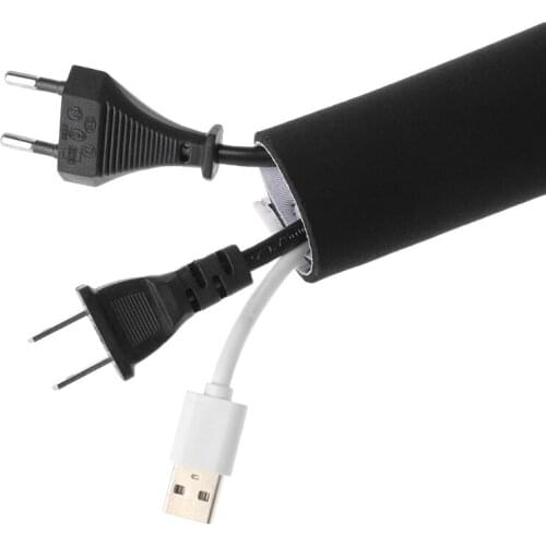YYDS Cable Management Sleeve Flexible Neoprene Wrap Wire Cord Hider Cover Organizer