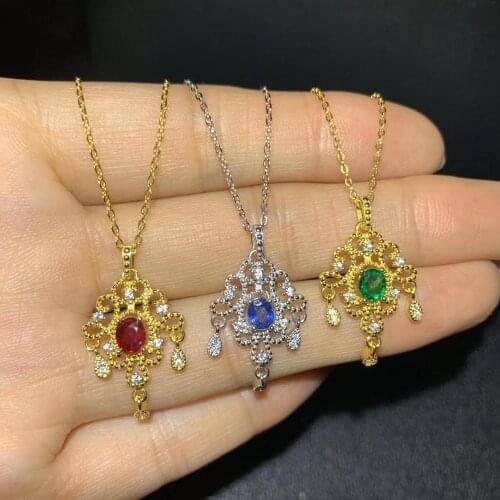 Exquisite red ruby necklace real 925 silver women collarbone necklace fine jewelry natural gem birtyday party anniversary gift