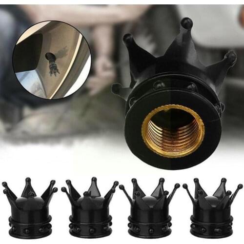 1pcs Bicycle Tire Valve Caps Dustproof Gold Crown Tyre Caps Caps Stem Tire Bike AirValve Truck Wheel Auto K5S9
