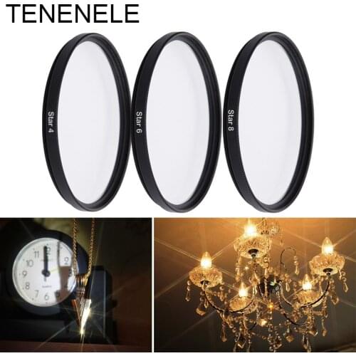 TENENELE Star 4 6 8 Line Filter Point Cross Camera Filtro Set 37 40.5 46 49 52 55 58 62 67 72 77 mm For Canon Nikon Sony DSLR