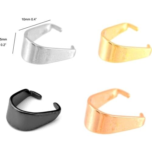 Steel, black color ,gold color rosegold color bails 50pcs Stainless Steel Pendant Hook Connector