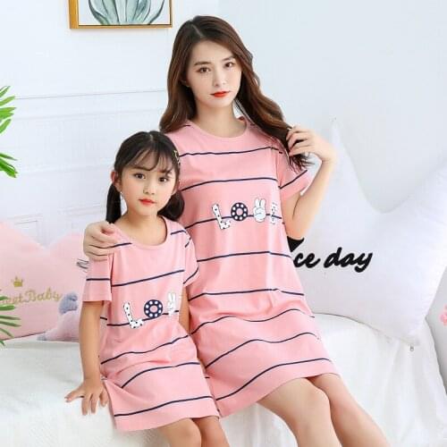 Summer Kids Girls Nightgown Cotton Teenages Nightdress Childrens Sleepwear Cartoon Pajamas For Girl 4 6 8 10 12 14 16Years