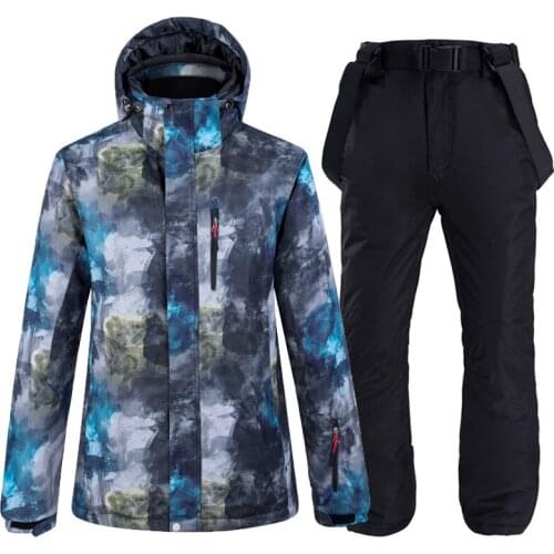 Ski Suit Men Winter New Outdoor Windproof Waterproof Thermal Snow Jacket And Pants Clothes Skiing Snowboarding Suits Plus Size