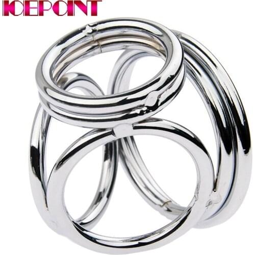 Male Underwear Erotic Gay Panties Penis Cock Ring Metal Penis Chastity Cage Delay Ring Crotchless Sissy Panties for Adult Sex