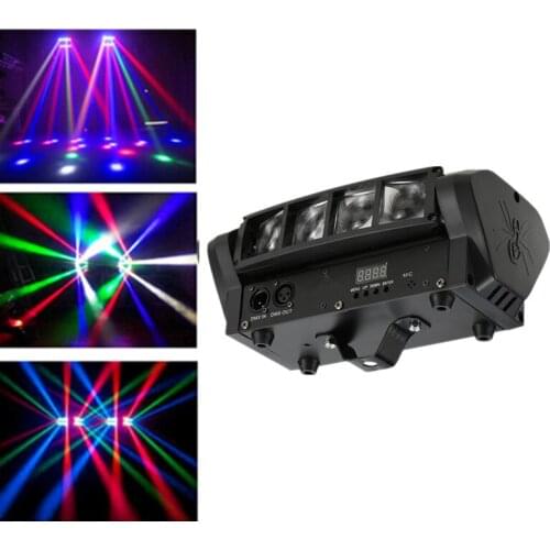 Mini LED Spider Light/DMX512 RGBW 8x10W Beam Effect Stage Lighting /Sound Music Control Disco DJ Home Party Decoration LED Lamp