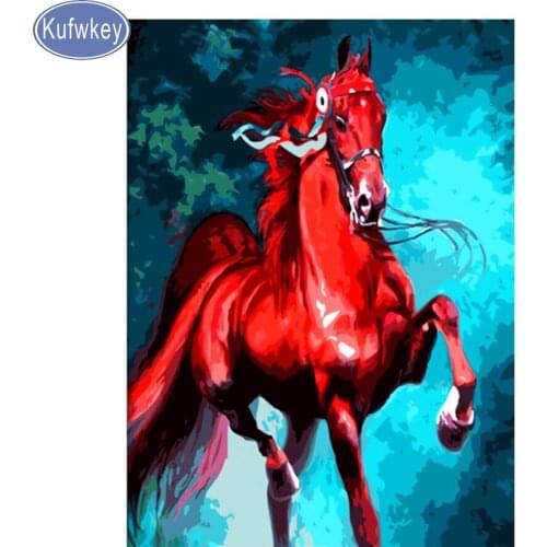 NEW Full square Diamond Painting horse Handicraft Needlework 5d Drill Mosaic DIY Diamond Embroidery Decoration Animal Gift