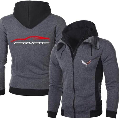 2021 New Spring Autumn Mens Corvette Logo Hoodies Outdoor Casual Male Jackets Warm High Quality Harajuku Sweatshirts