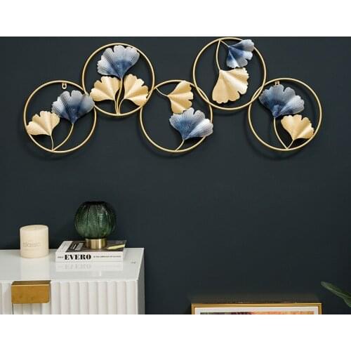 New Chinese Style Wall Decoration Ginkgo Leaf Iron Art Decoration Bedroom Decoration Home Living Room Wall Hanging Decoration