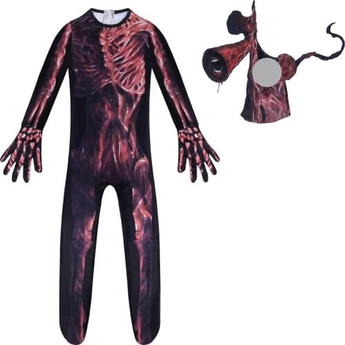New Kids Siren Head Cosplay Costume with Mask Boys Girls Anime Funny Party Bodysuit 2021Halloween Carnival Fancy Dress Jumpsuits