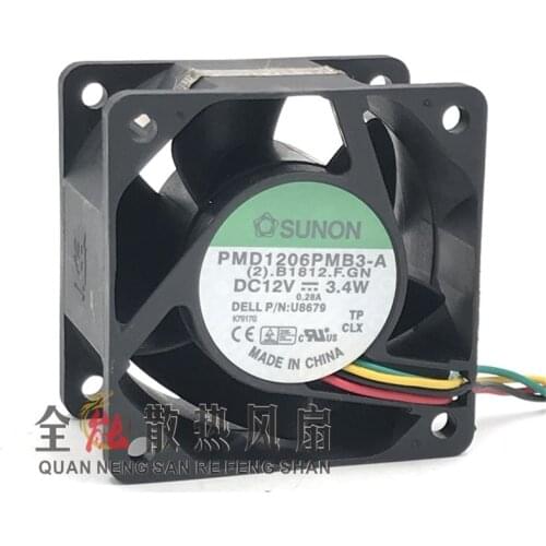 New original PMD1206PMB3-A 12V 3.4W 6CM 6038 4-wire cooling fan
