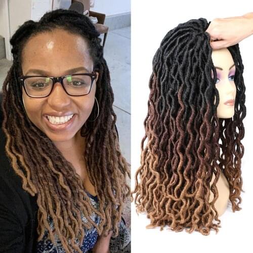 DAIRESS 18" Faux Locs Crochet Hair Dreadlock Extensions Crochet Braids 24Roots Gypsy Locs Crochet Braiding Hair