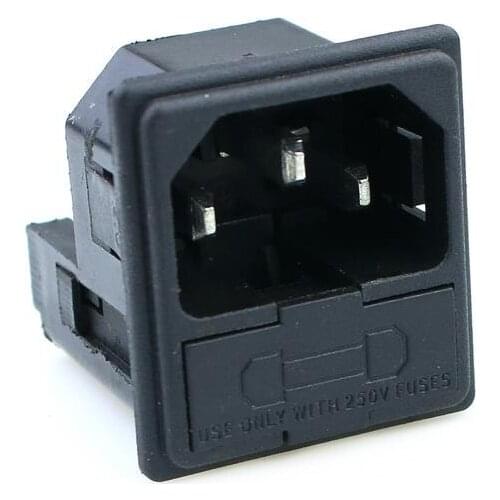 All copper card type AC power socket socket holder with double fuse case