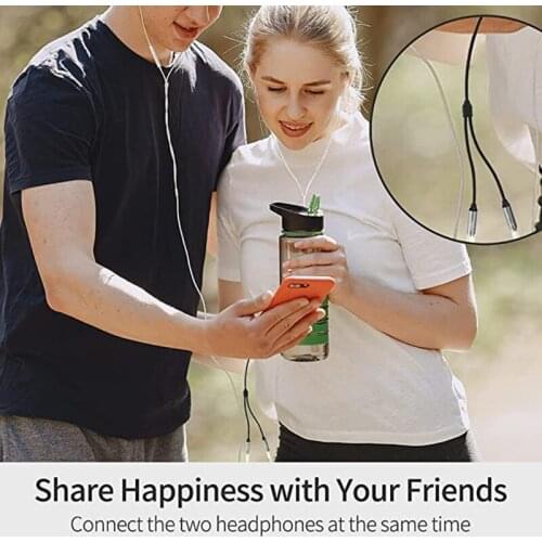 40GD Fast Transmission 3.5mm 2-in-1 Practical Adapter Cable Compatible with Laptop Computer Headset Small and Convenient