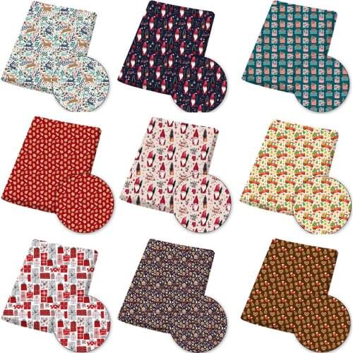 Christmas Polyester Cotton Santa Claus Printed Cloth Sheet for Sewing Patchwork Home Textile Dress Diy Craft Material 45*145cm