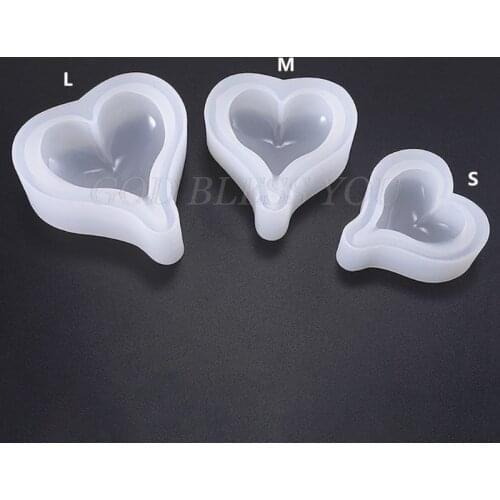 Silicone Mold Heart Shape DIY Jewelry Making Epoxy Resin Molds Handmade Decoration Pendant Ornaments Accessories S/M/L