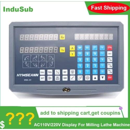 SNS-2V 2 Axis DRO Digital Readout AC110V/220V Display and 2 Pieces 0-1000mm Linear Scale Encoder For Milling Lathe Machine
