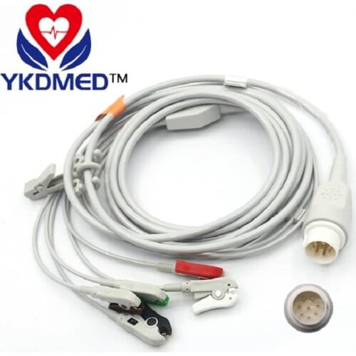 Compatiblr with patient monito 8pin one-piece patient cable with 5 leads ,ecg medical accessories ,Free shipping