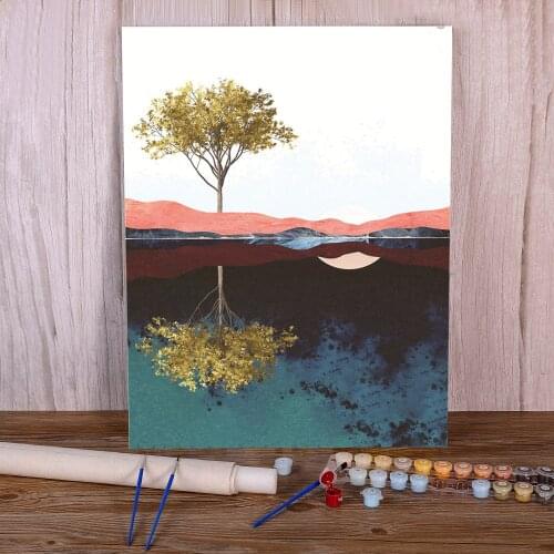 Modern Abstract Landscape Coloring By Numbers Painting Kit Acrylic Paints 40*50 Canvas Pictures Decorative Drawing