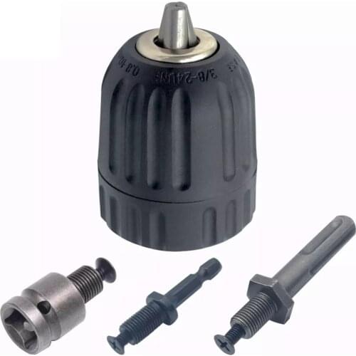 Keyless Metal Drill Chuck Quick Change Adapter SDS-Plus Shank 1/4" Hex Square Fit Rotary Hammer/Hammer Drill 1/2-20UNF 1.5-13mm