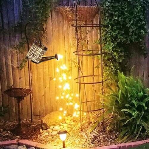 LED Watering Can Solar Lamp With 36LEDS Starry Copper Fairy String Light Christmas Party Villa Holiday Waterfall Garland Light