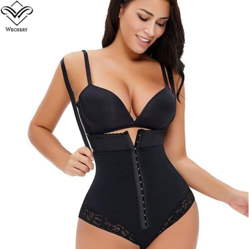 Control Panties Tummy Slimming Underwear Shapewear Women Body Shapers Plus Size S-6XL Lace Briefs Black