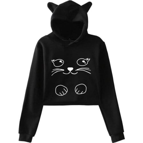 Woman Autumn Hoodi Sweatshirt Kawaii Clothes Fashion Lumbar Print Long Sleeve Pullover Sweatshirts Hoodie With Plus Size SW42