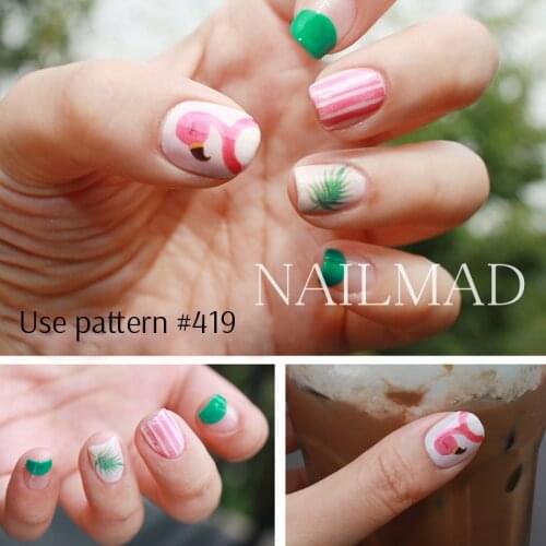 1 sheet NailMAD Colorful Flamingo Nail Water Decals Transfer Stickers Nail Sticker Nail Art Decoration Accessories