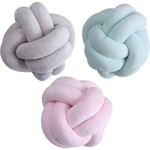 1pc Home Decorative Knot Ball Pillow Cushion Soft Plush Toy Throw Pillow for Car Bed Sofa Decor Plush Throw Knotted Pillow