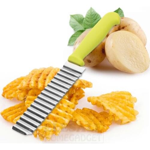 1pcs French Fry Cutter Stainless Steel Potato Carrot Wavy Cutter Slicer Vegetable Fruit Kitchen Cooking Knife Tool
