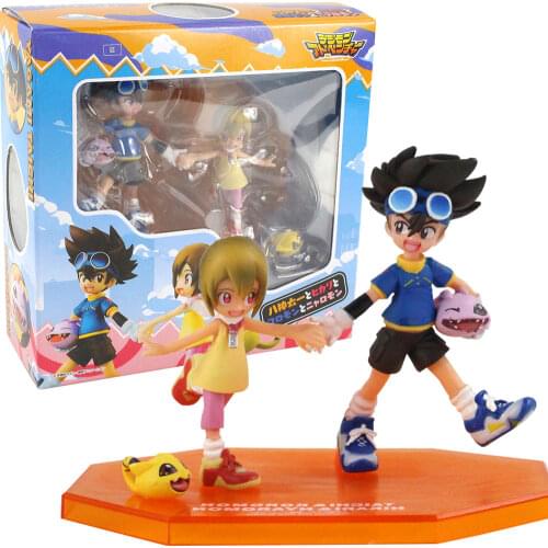 12cm Anime Trainers Figure Yagami Taichi Agumon Yagami Hikari Tailmon PVC Action Figure Collectible Model Toys Gift for Kids
