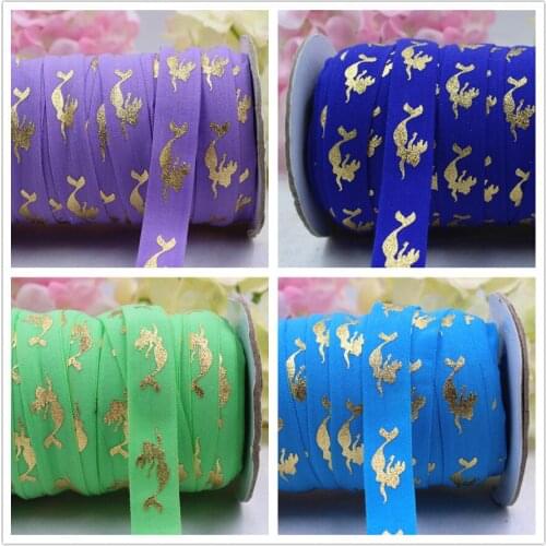 1659-9 , 5/8'' 16MM hot gold print cartoon Elasticity ribbon , 10 yards DIY handmade hair accessories Material , free shipping