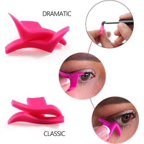 2/1Pair Eyeliner Wing Stamps Easy to Makeup Template Stencil Models Eye Wing Stamp Brush Tool maquiagem Professional TSLM2
