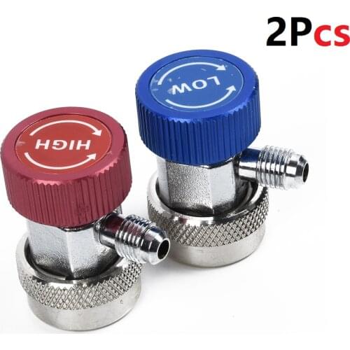 2PCS R134A Car A/C Air Condition Quick Coupler Adapter H/L Manifold Connector Cae Air-conditioning Accessories