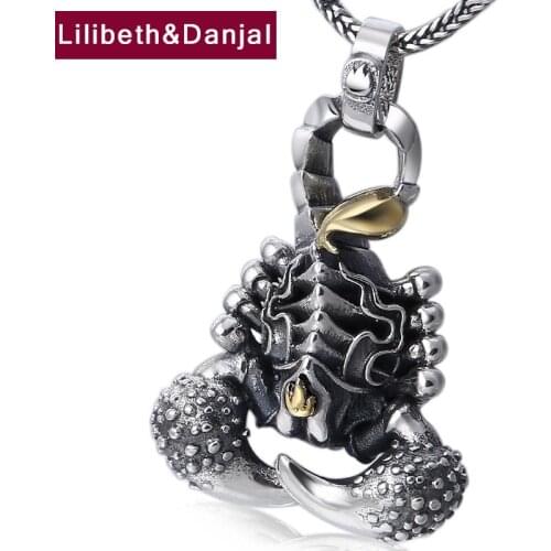 2019 Creative Poison Scorpion Pendant 100% 925 Sterling silver Jewelry Men Buddha Mantra Necklace Pendant fine Jewelry P22