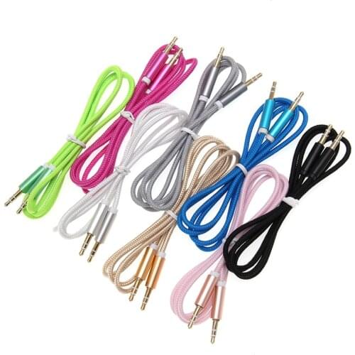 3.5mm Extended Version 1M Stereo Car Auxiliary Audio Cable Male To Male for Smart Phone Aux 3.5mm Male Audio Cable 100pcs/lot