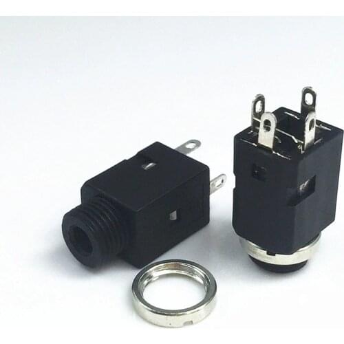 5pcs Screw Vertical Phone Jack 3.5mm 4 pin stereo audio socket for 3 poles earphone plug through hole PJ-341