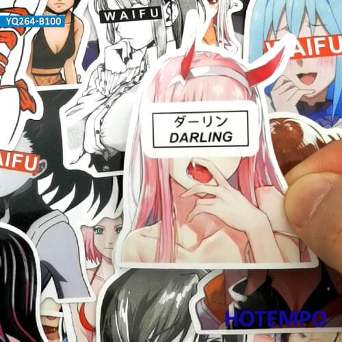 100pcs Anime Sexy Beauty Bikini Bunny Girl Manga WAIFU Phone Laptop Motorcycle Car Stickers for Otaku Welfare Skateboard Sticker