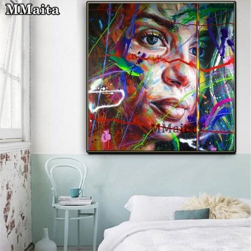 5D round Diamond Embroidery abstract color woman Picture Of Rhinestones Diamond Painting Full Square Mosaic Cross Stitch GG5678