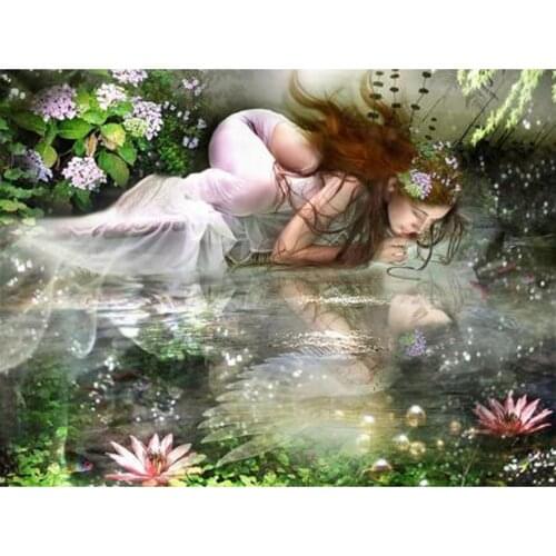 Full DIY Diamond Mosaic Scenic Mermaid Diamond Painting Square/Round Rhinestones Fairy Home Decoration Diamond emboridery Art